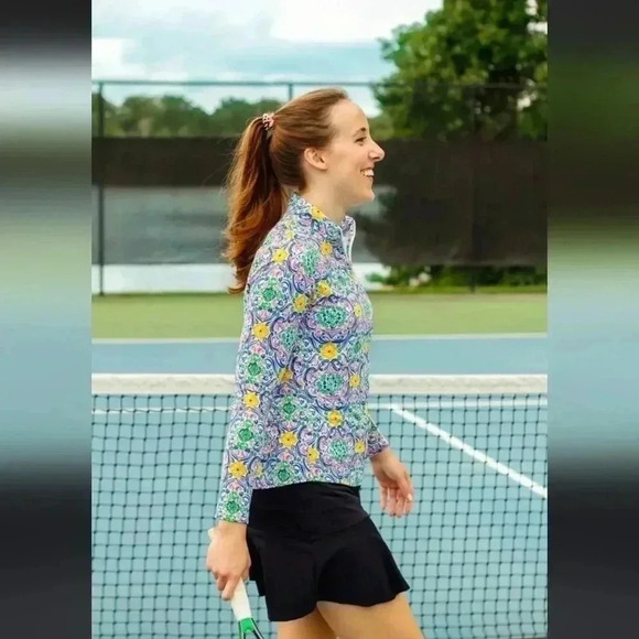 IBKUL Women's Nora Print Long Sleeve Mock Neck Top - Picture 4 of 8